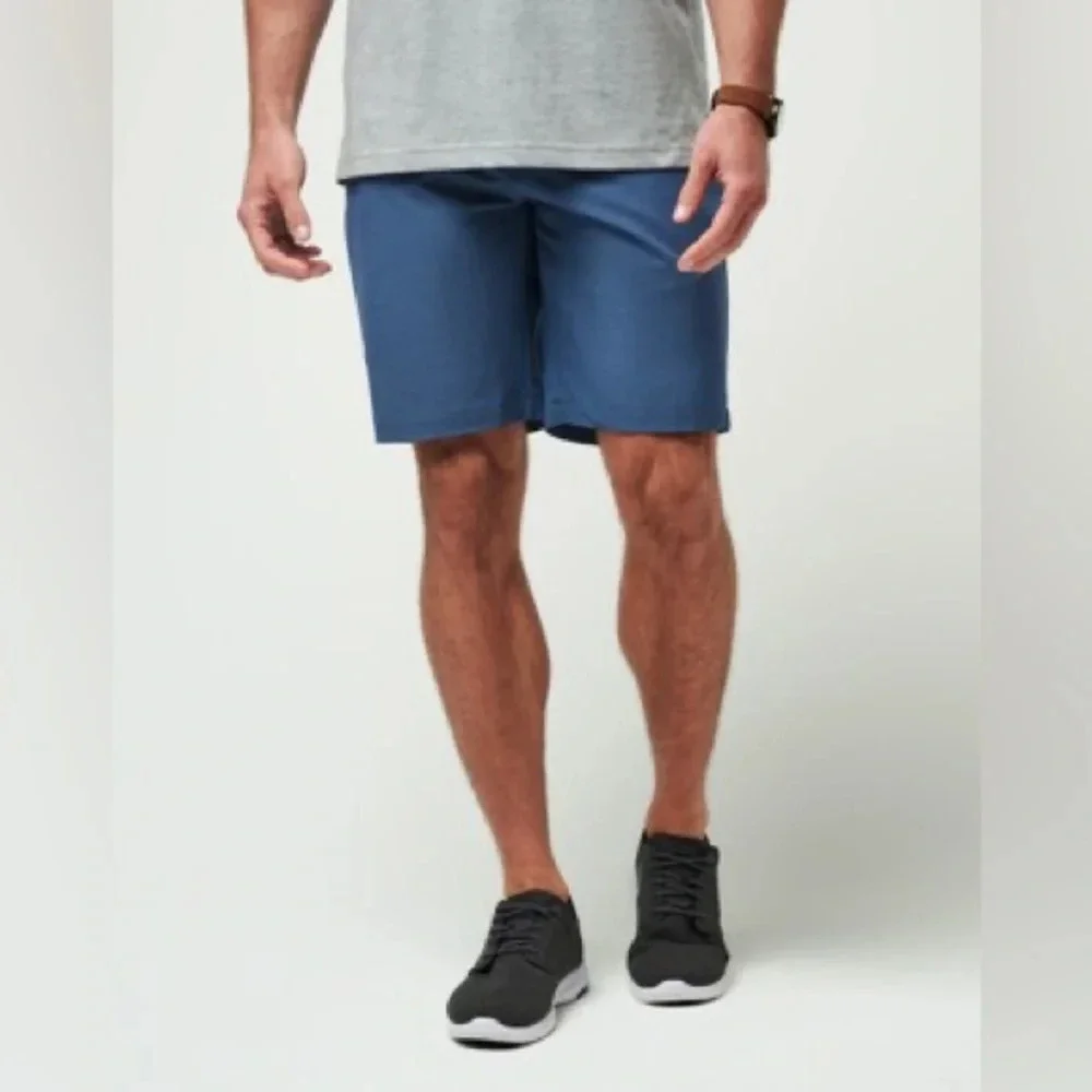 TravisMathew Mens Blue Performance Golf Shorts Stretch Quick Dry Size 36
